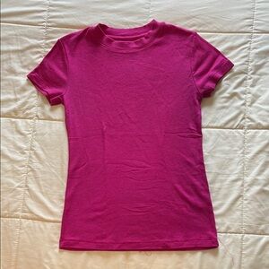 a new day Fuchsia Ribbed Tee